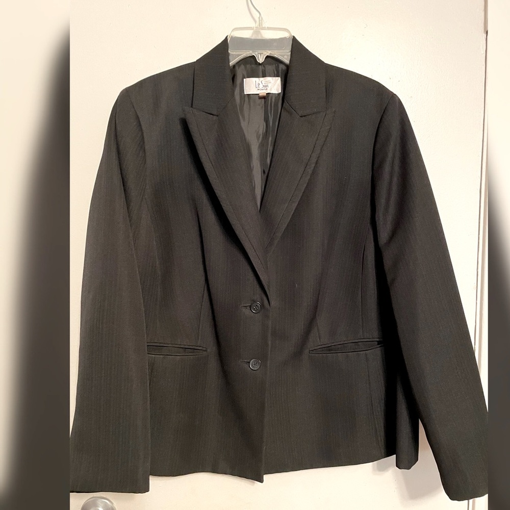 Le Suit Black Pinstripe Jacket